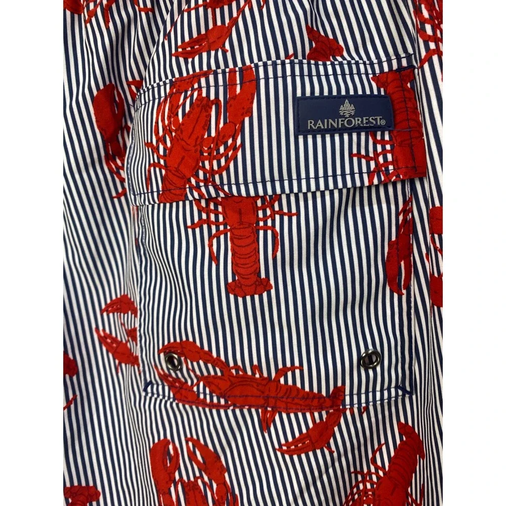 Men's Rainforest‎ Swim Shorts XL Lobster Print Nautical 6